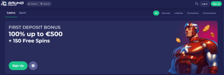 Play at Bruno Casino Welcome bonus Bruno Casino